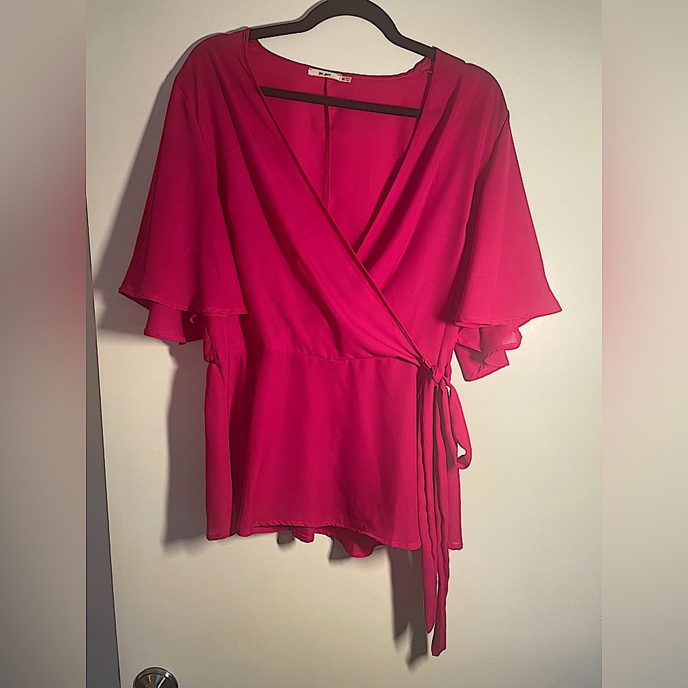 Hot Pink side wrap shirt